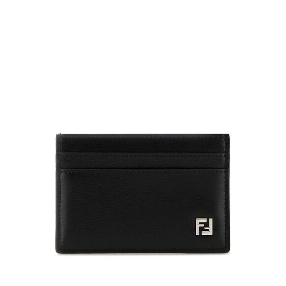 Fendi Men Black Leather Card Holder
